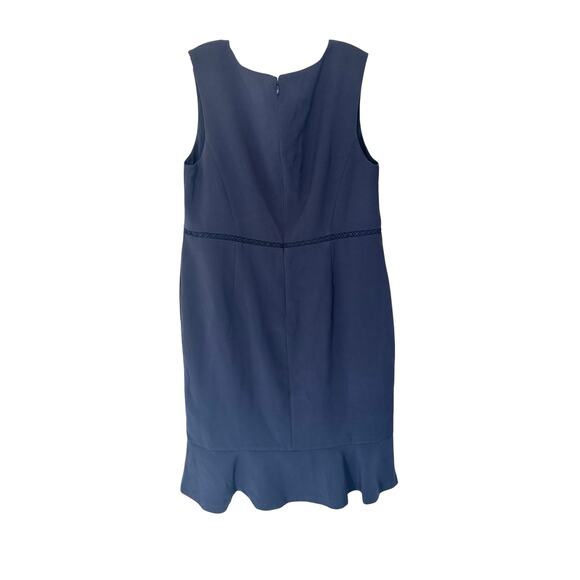 Ann Taylor Dress Navy Blue Plus Sleeveless‎ Office Work Career Business Size 16 - Picture 9 of 12
